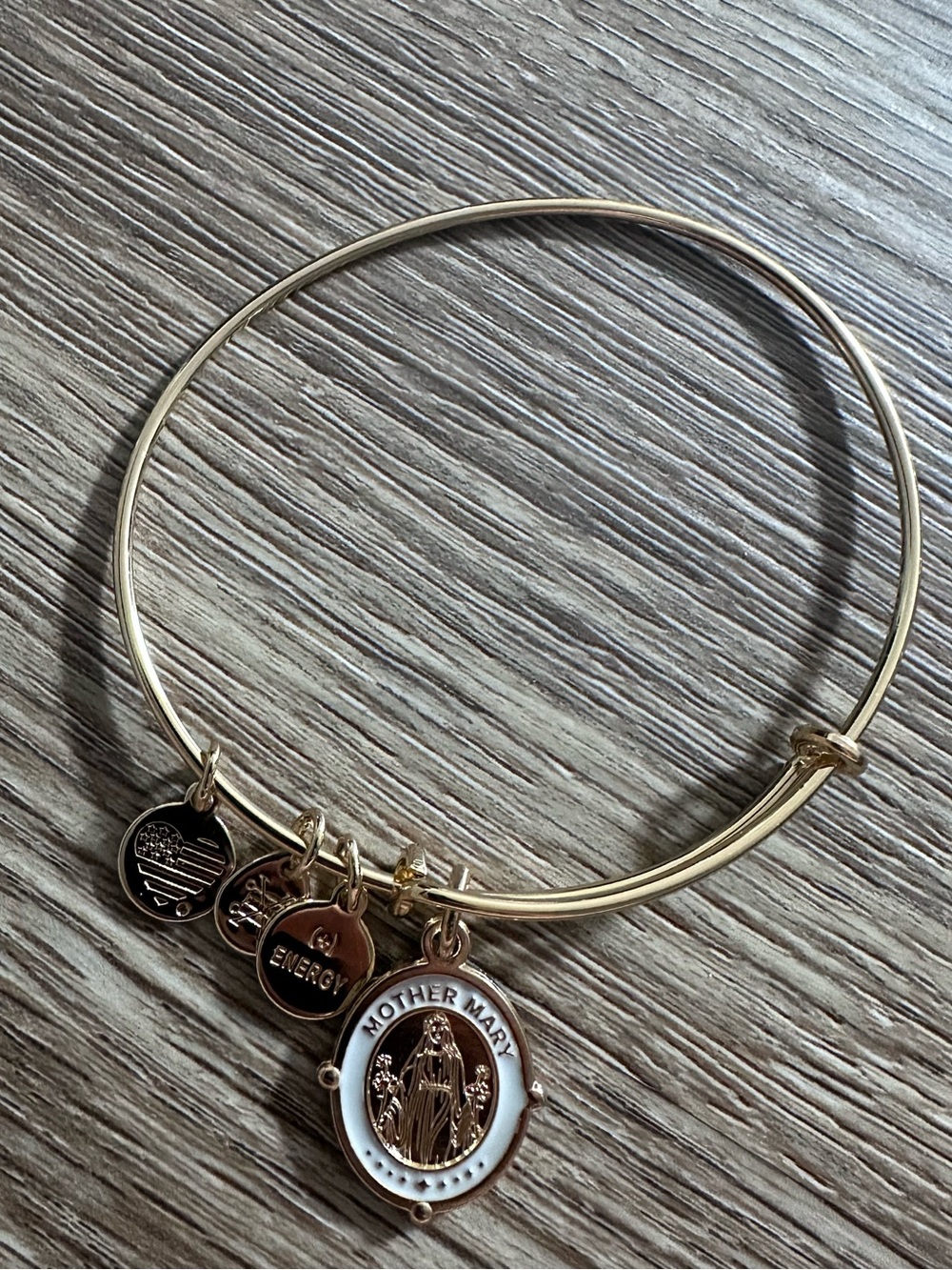 Alex and Ani Mother Mary gold bangle